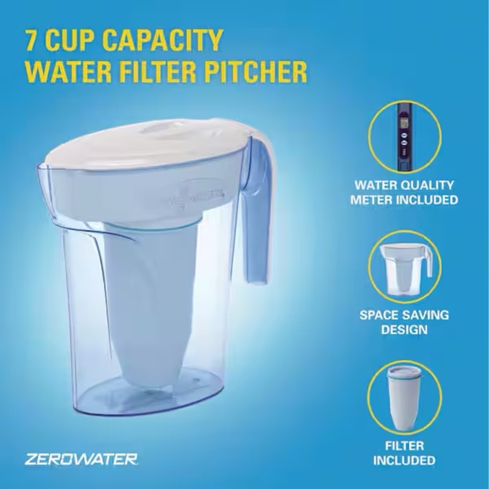 NEW IN BOX Zero Water
7-Cup Ready-Pour Water Filter Pitcher